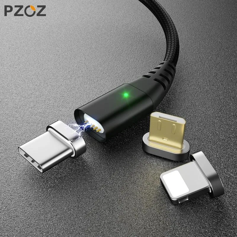 Magnetic USB cable with Micro USB and USB A connectors, red finish