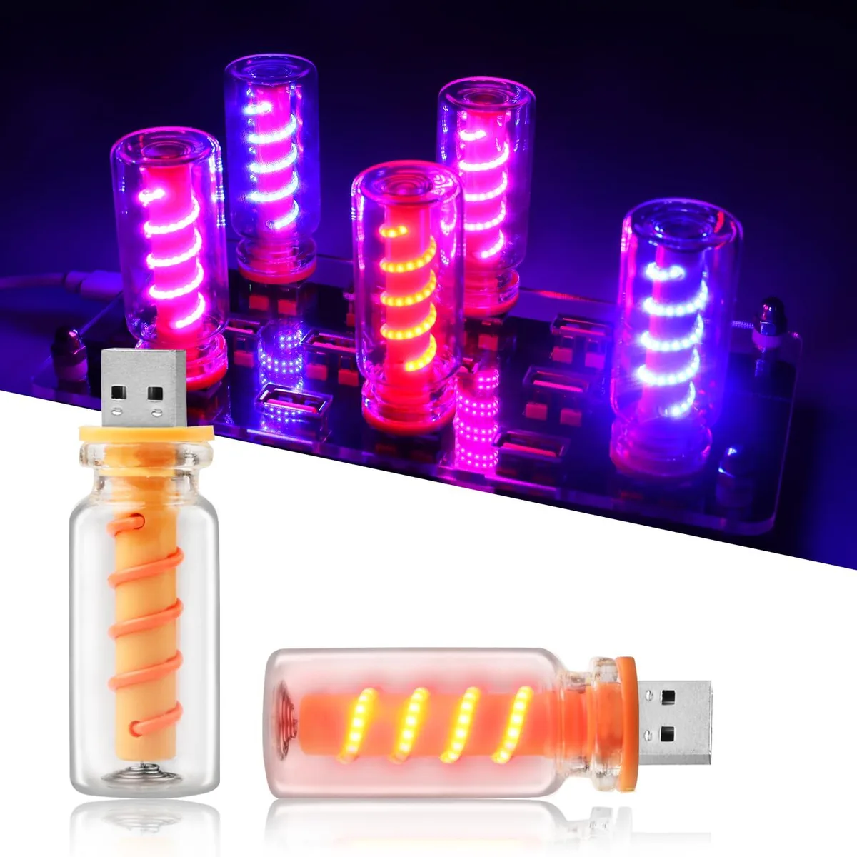  GSOWO 2-Piece Red Spiral LED USB Ambient Light Set — product photo