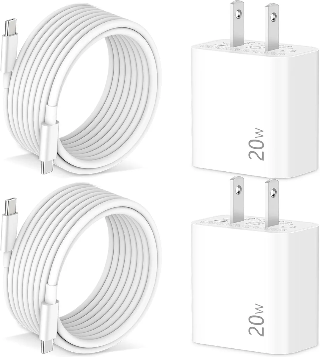 ONITOON ONITOON 20W USB-C Wall Charger 2-Pack with 6ft Cable for Google Pixel 10 XL Pro Fold — product photo