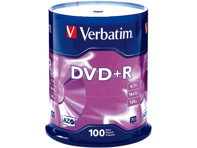 VERBATIM Verbatim 95098 4.7 GB 16X DVD+R 100 spindle — product photo