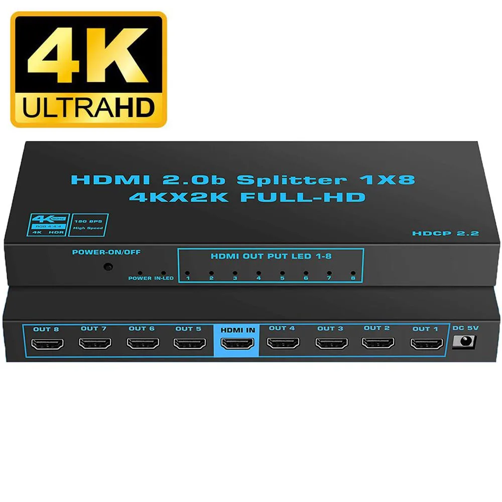 ESTONE ESTONE OZF5-1 1x8 HDMI Video Splitter 4K@60Hz 18Gbps — product photo