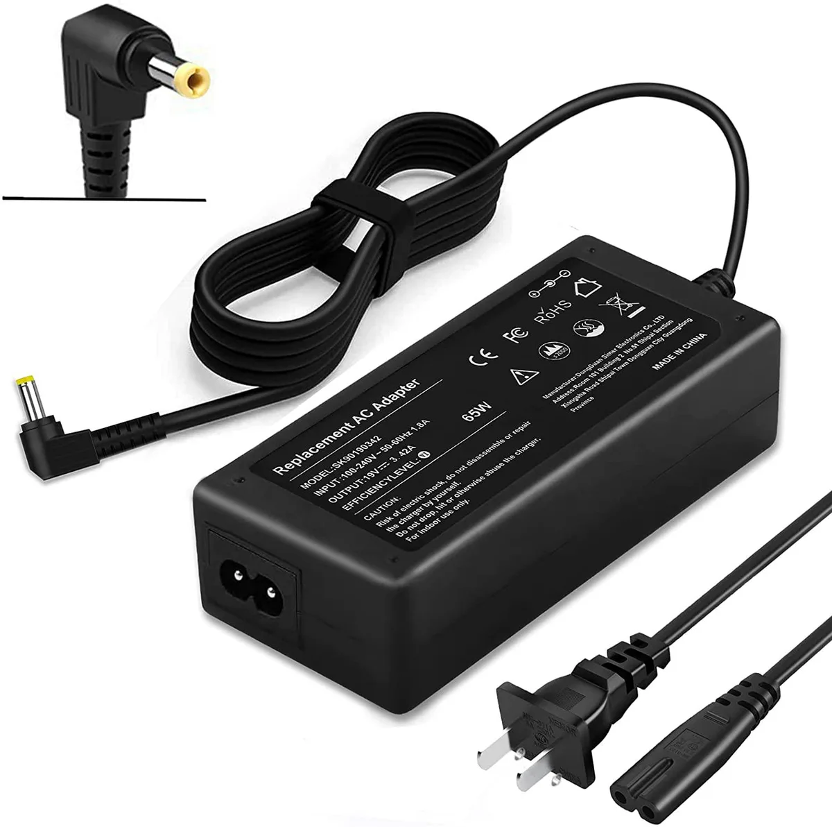 myVolts myVolts 65W AC Adapter for Toshiba Satellite 5.5x2.5mm — product photo