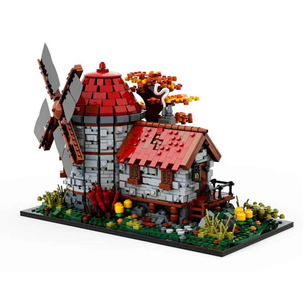 Boxed set of 1941 multi-colour plastic bricks for a medieval windmill model