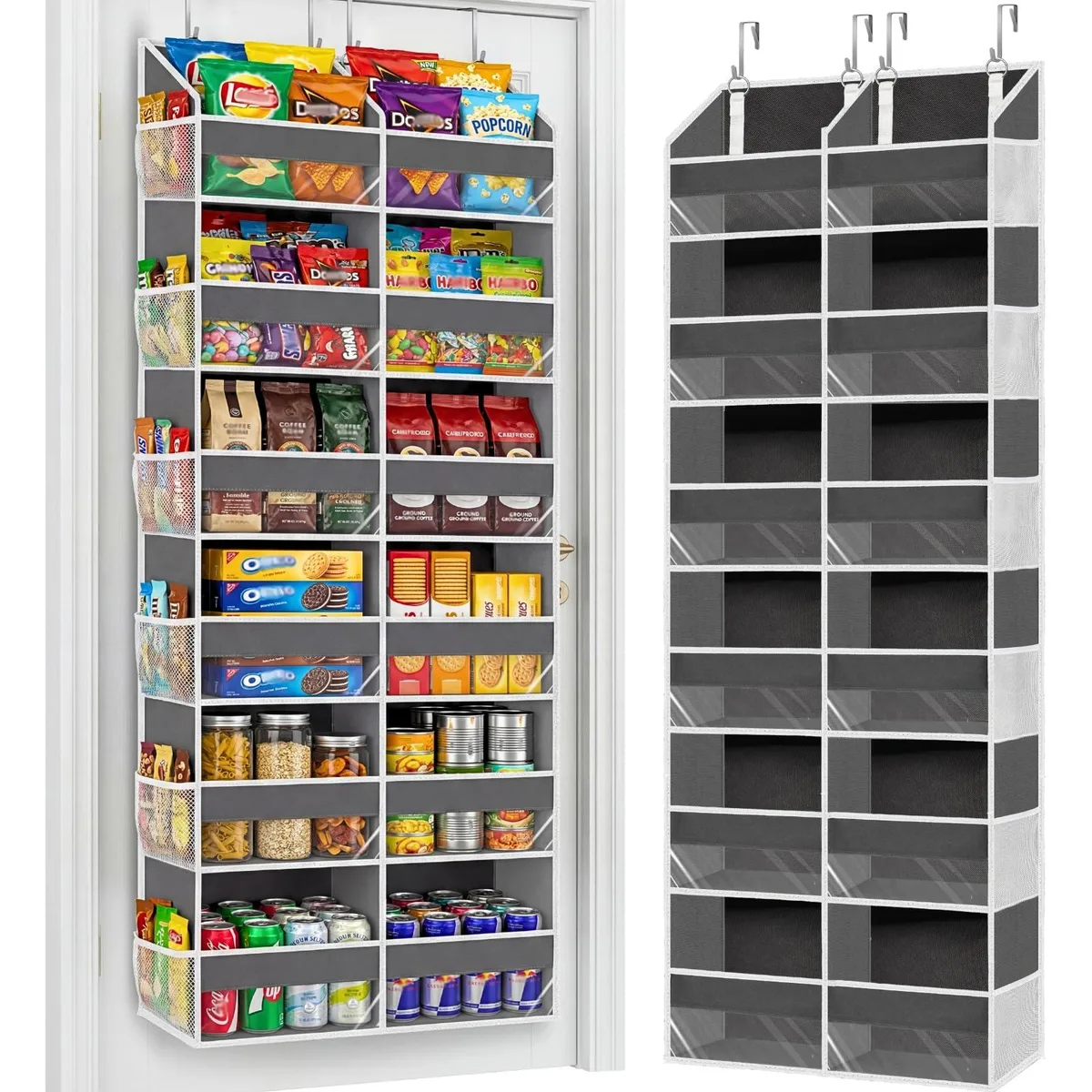 Ofiray-home Ofiray-home Over Door Organizer 6-Tier 12 Compartments 20×59×6.9 in 80 lb Gray — product photo