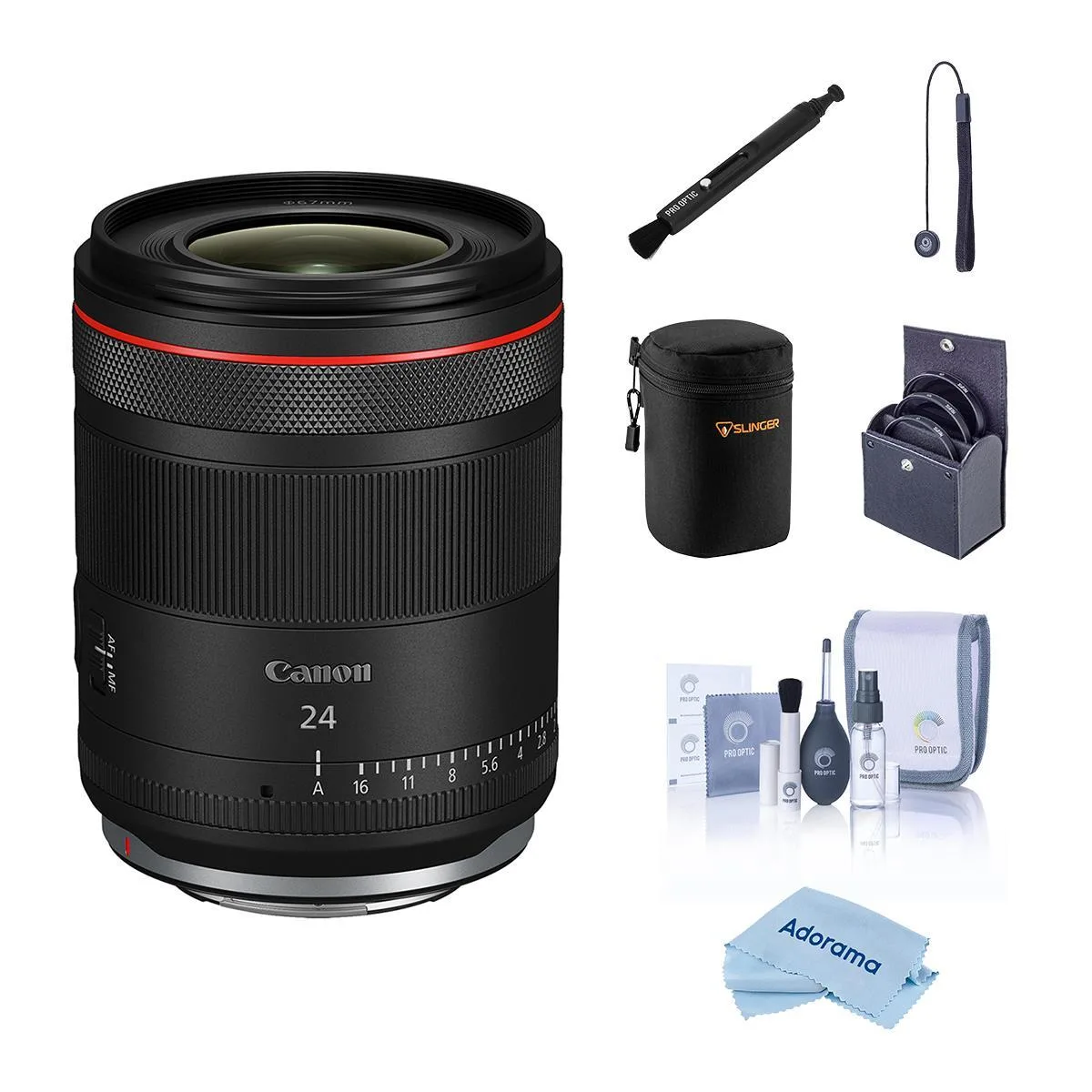 Canon Canon RF 24mm f/1.4 L VCM camera lens bundle with 67mm filter kit — product photo