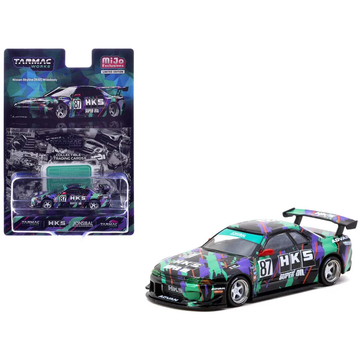 Tarmac Works Tarmac Works Nissan Skyline R32 Widebody RHD #87 HKS 1/64 Diecast — product photo