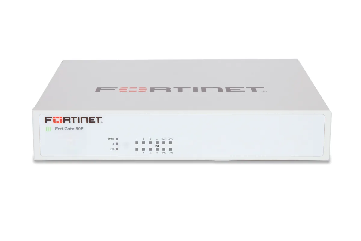 Fortinet Fortinet FG-80F firewall appliance, 8 GE RJ45 ports, 2 RJ45/SFP WAN ports — product photo