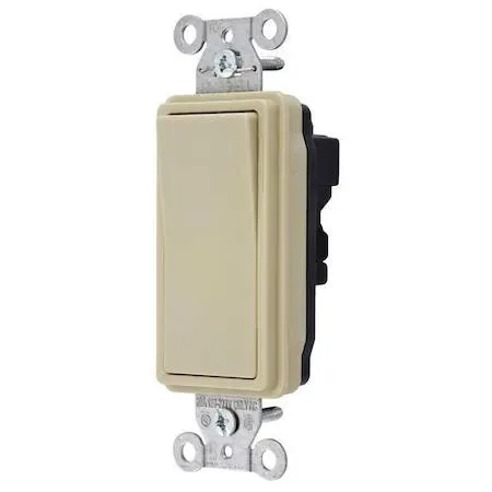 Ivory thermoplastic rocker wall switch with modular wiring terminals