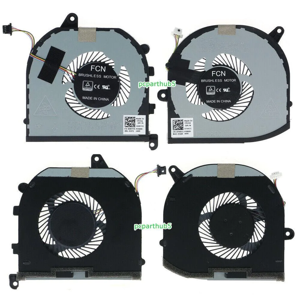 NShi NShi CPU + GPU Cooling Fan 008YY9 &amp; 0TK9J1 for Dell XPS 15 9570 7590 Precision 5530 — product photo