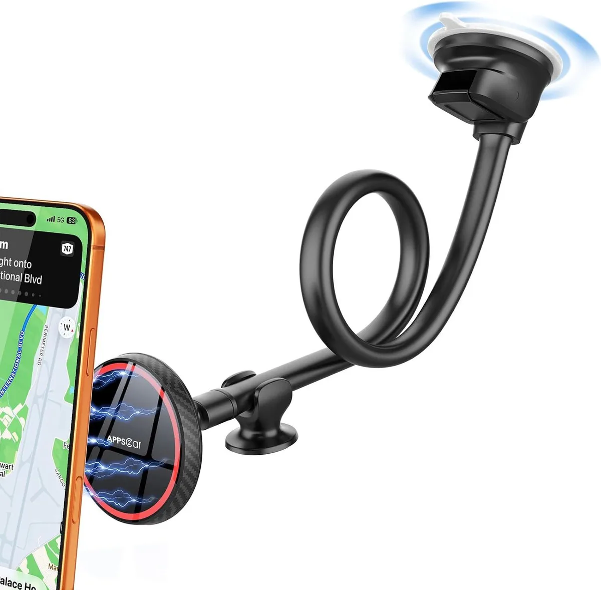 Keyence Keyence 14-Inch Long Arm Magnetic Phone Mount 2.7-Inch Suction Cup 360° Rotation — product photo