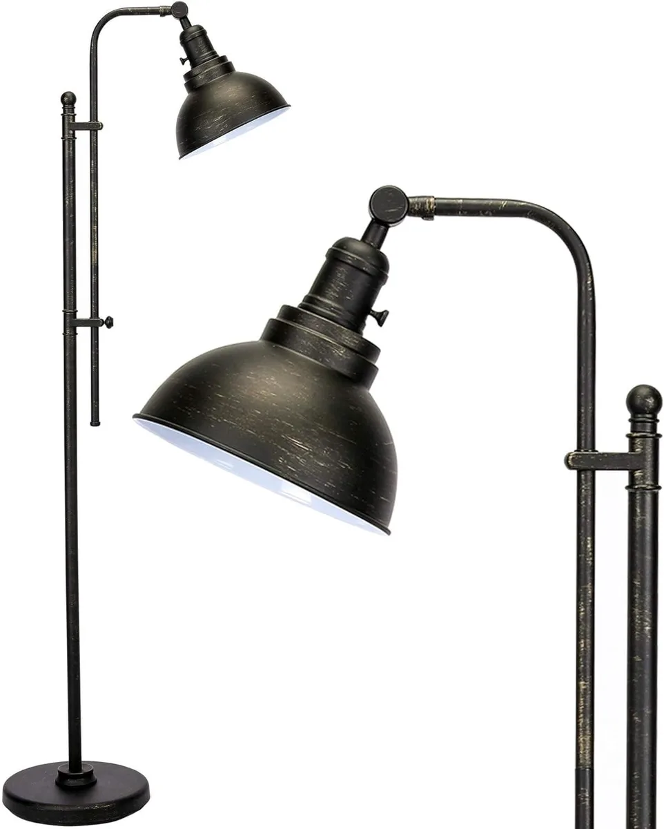 TUKO TUKO Industrial Floor Lamp Aged Bronze 55-65'' Adjustable Height 90° Swivel Head E26 60W ETL — product photo