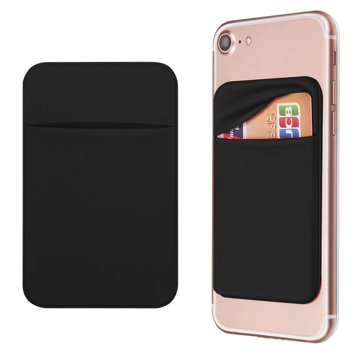 No Sew No Sew Lycra Stick-On Card Holder, Black, 2 Pack — product photo