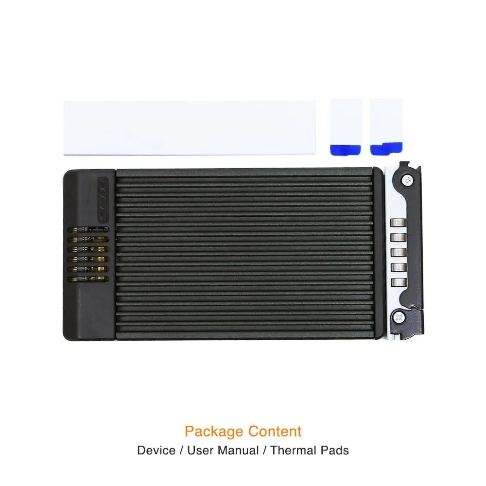 Silver metal M.2 drive tray for 3.5 inch bay