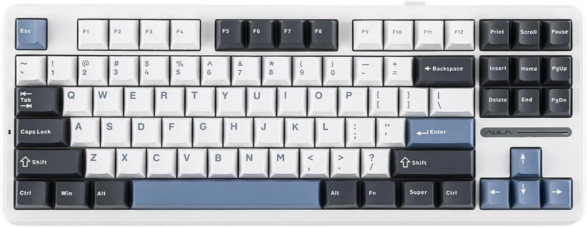 iworkmart iworkmart F87 Pro 87 Keys TKL Gasket Mechanical Gaming Keyboard Smoke Blue Graywood V3 Switch — product photo