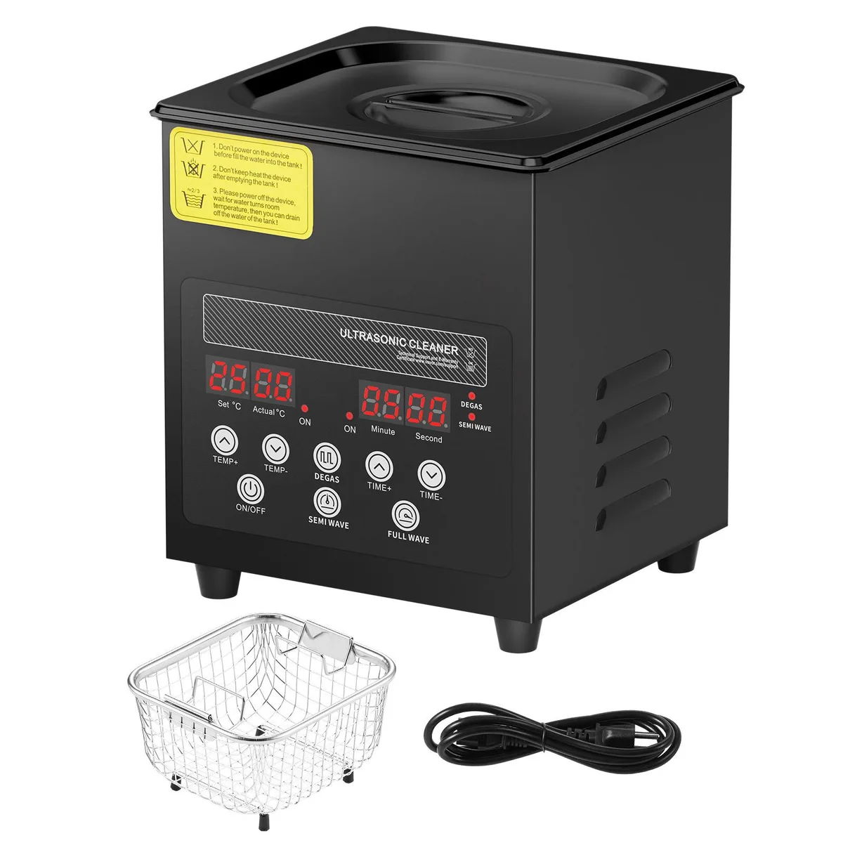 VEVOR VEVOR 2L Ultrasonic Cleaner 60W 40kHz Heater Timer 304 Stainless Steel — product photo