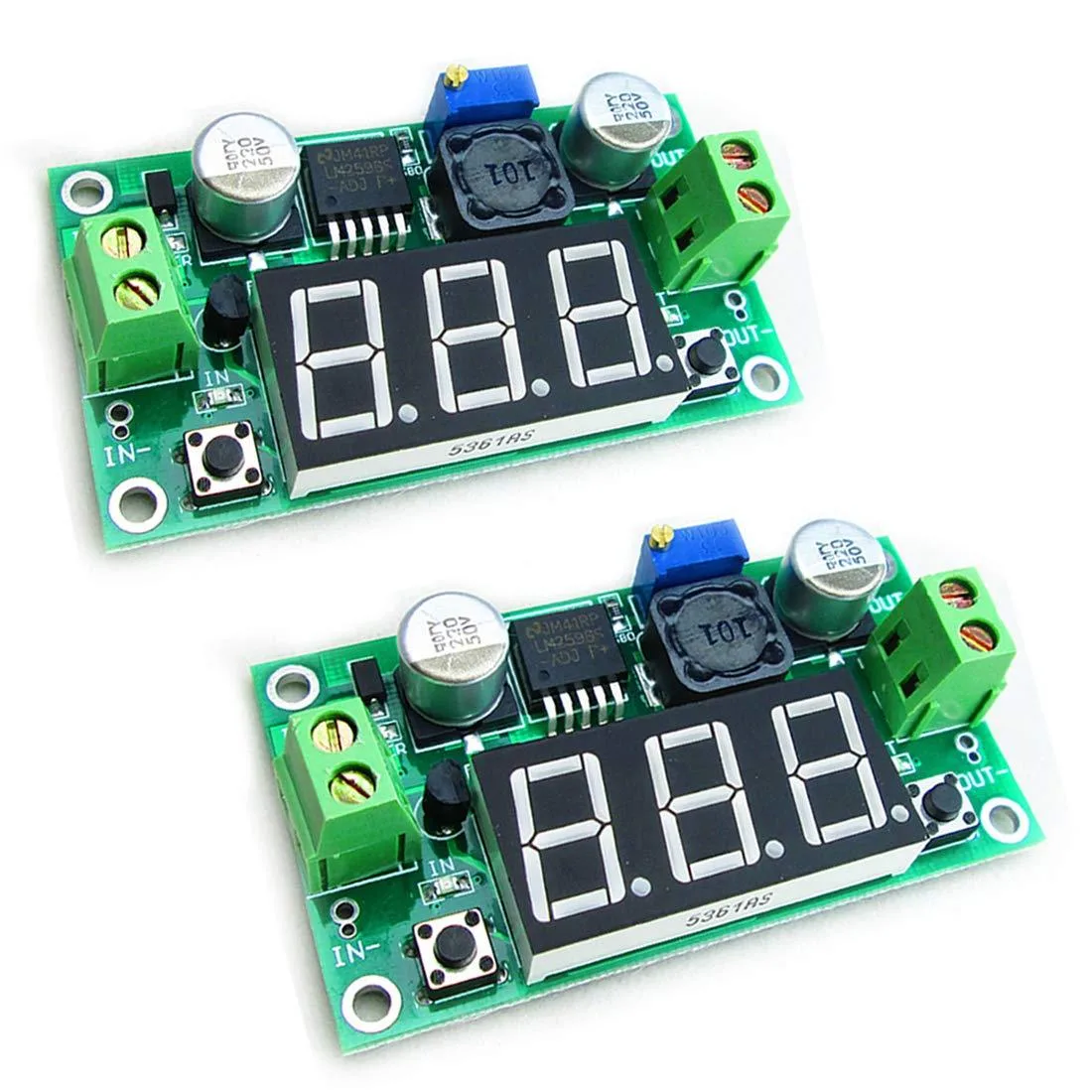 BUCIER BUCIER LM2596 DC-DC Step-Down Power Adapter 4.0-40V to 1.25-37V with LED Voltmeter — product photo
