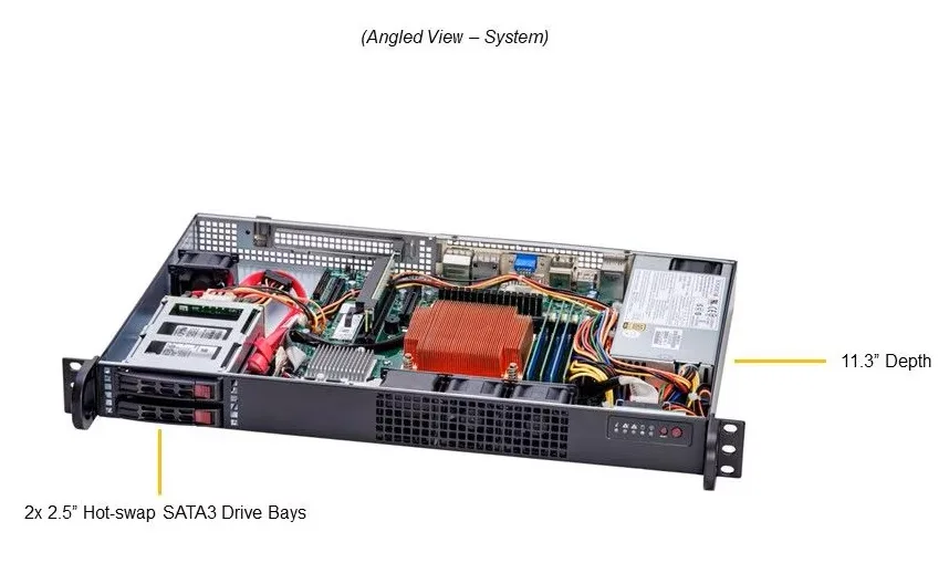 Supermicro Supermicro SYS-111AD-HN2-02-G1 1U rack server i7-12700E 12C 2.1GHz 32GB DDR5 1.92TB SATA 200W — product photo