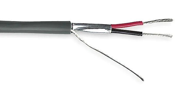 Gray 4-conductor stranded cable on reel in box, PVC jacket .3 in diameter