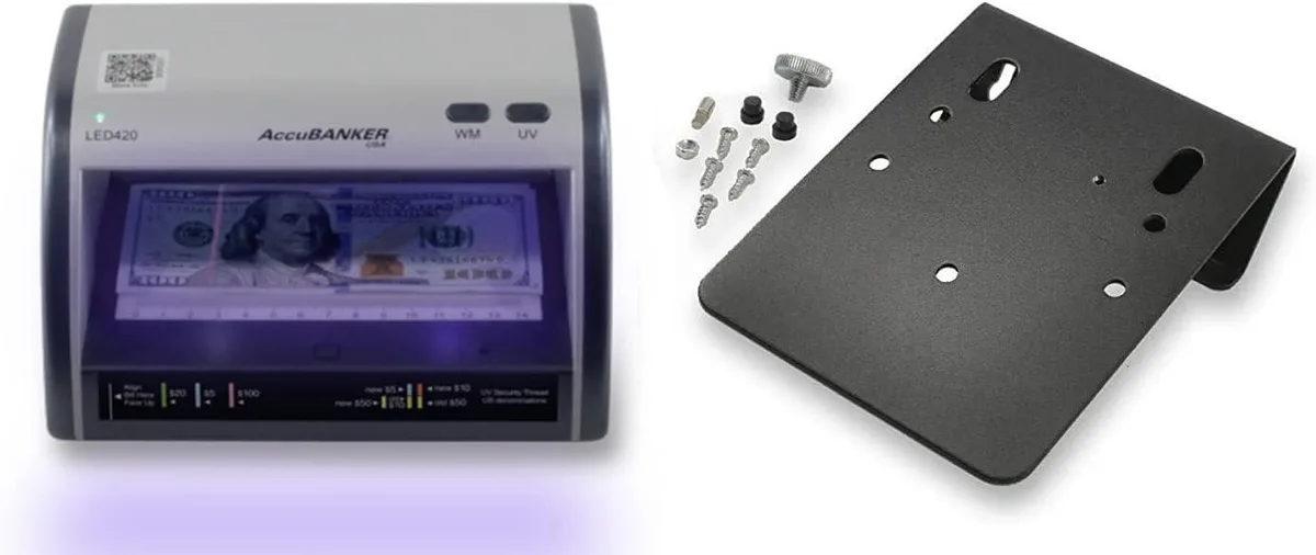 AccuBANKER AccuBANKER LED420 Counterfeit Bill/Document Validator with AccuSTAND — product photo