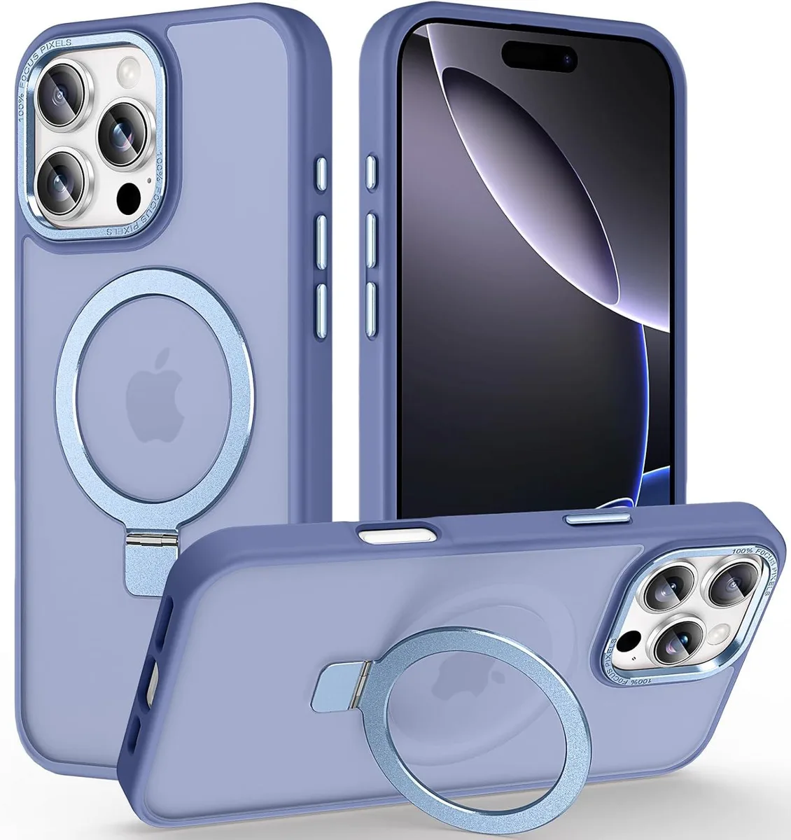 Sierra Blue translucent matte case with invisible fold-out stand