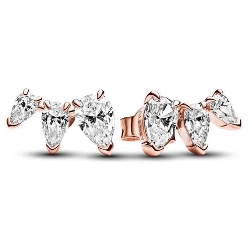 PANDORA PANDORA Sparkling Pear Stud Earrings 14k rose-gold plated — product photo