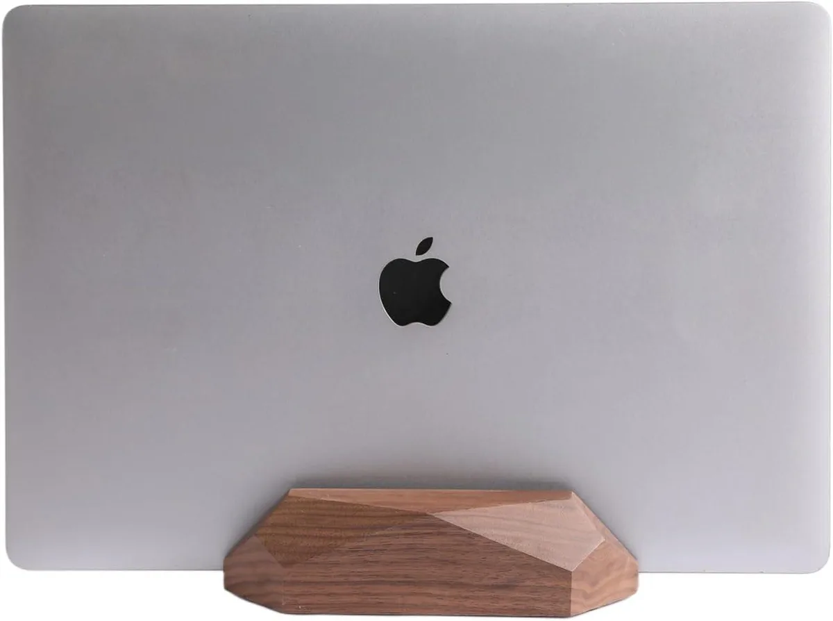 Emazne Emazne Adjustable Vertical Laptop Stand Wood 7.0 x 3.5 x 1.65 laptop cooling pad — product photo