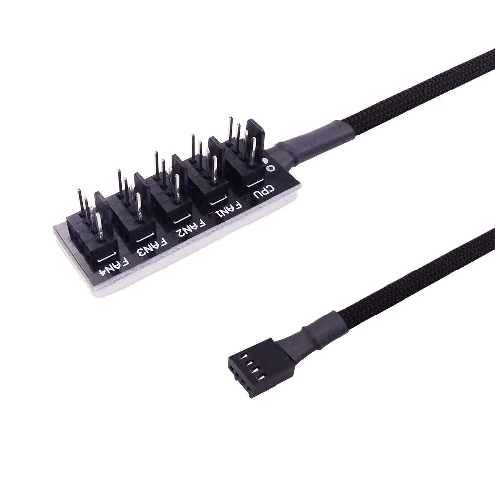 HANNORD HANNORD 4-Pin PWM 1-to-5 Fan Splitter Cable 13 inch Black — product photo