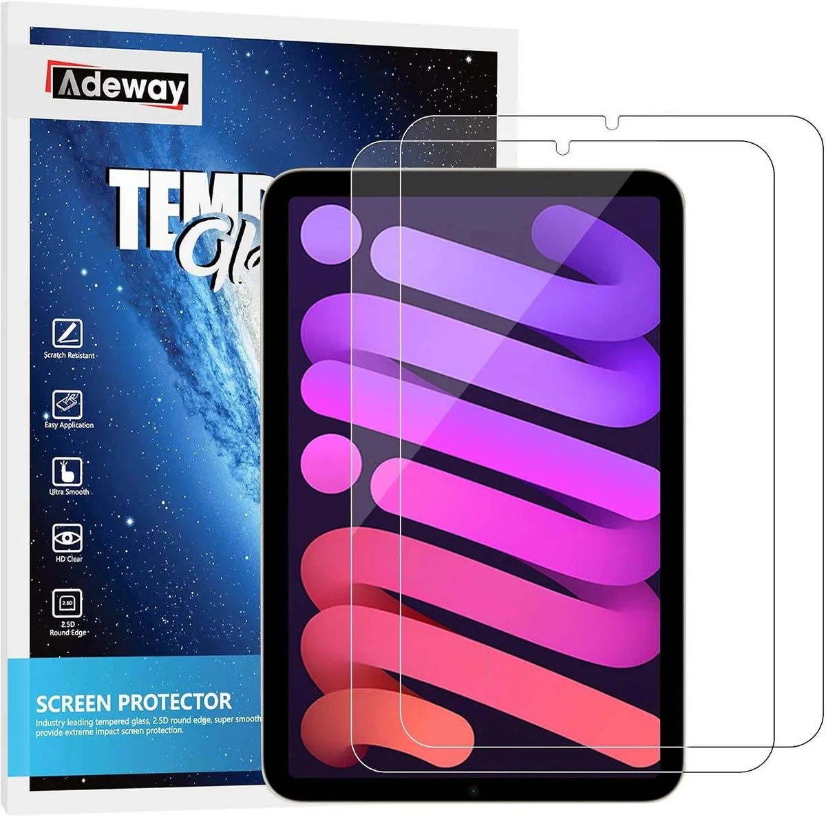 Leelbox Leelbox Screen Protector 2 Pack for iPad Mini 7 (2024) &amp; Mini 6 (2021) 8.3 Inch — product photo