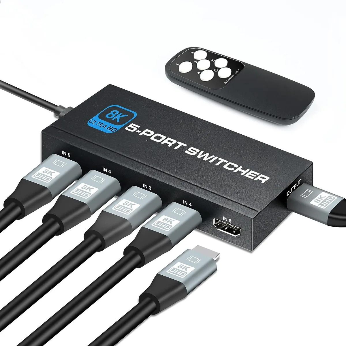 Jansicotek Jansicotek 5x1 HDMI 2.1 video switch 8K@60Hz 4K@120Hz 48Gbps — product photo