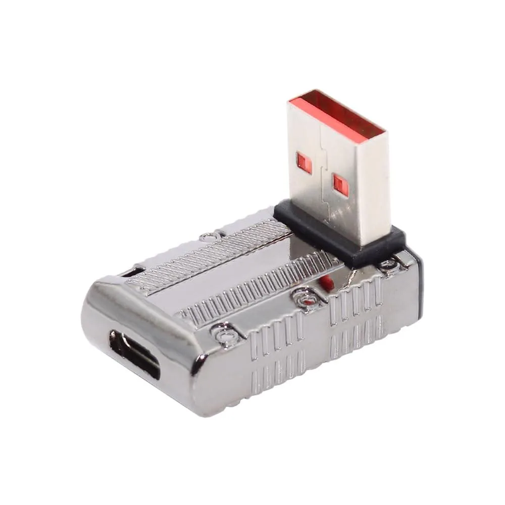 Fervit Fervit USB 3.1 Type C Female to USB 3.0 Type-A Male 90 Degree 120W Mecha Cyberpunk — product photo