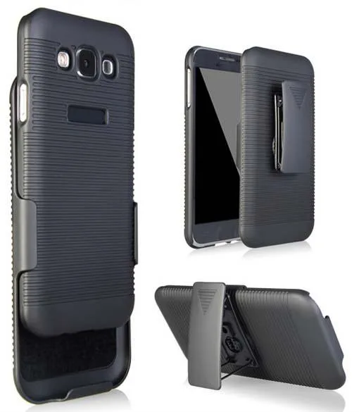 Nakedcellphone Nakedcellphone Case + Holster Combo with Stand for Samsung Galaxy E5 - Black (HOLCOM-E5) — product photo