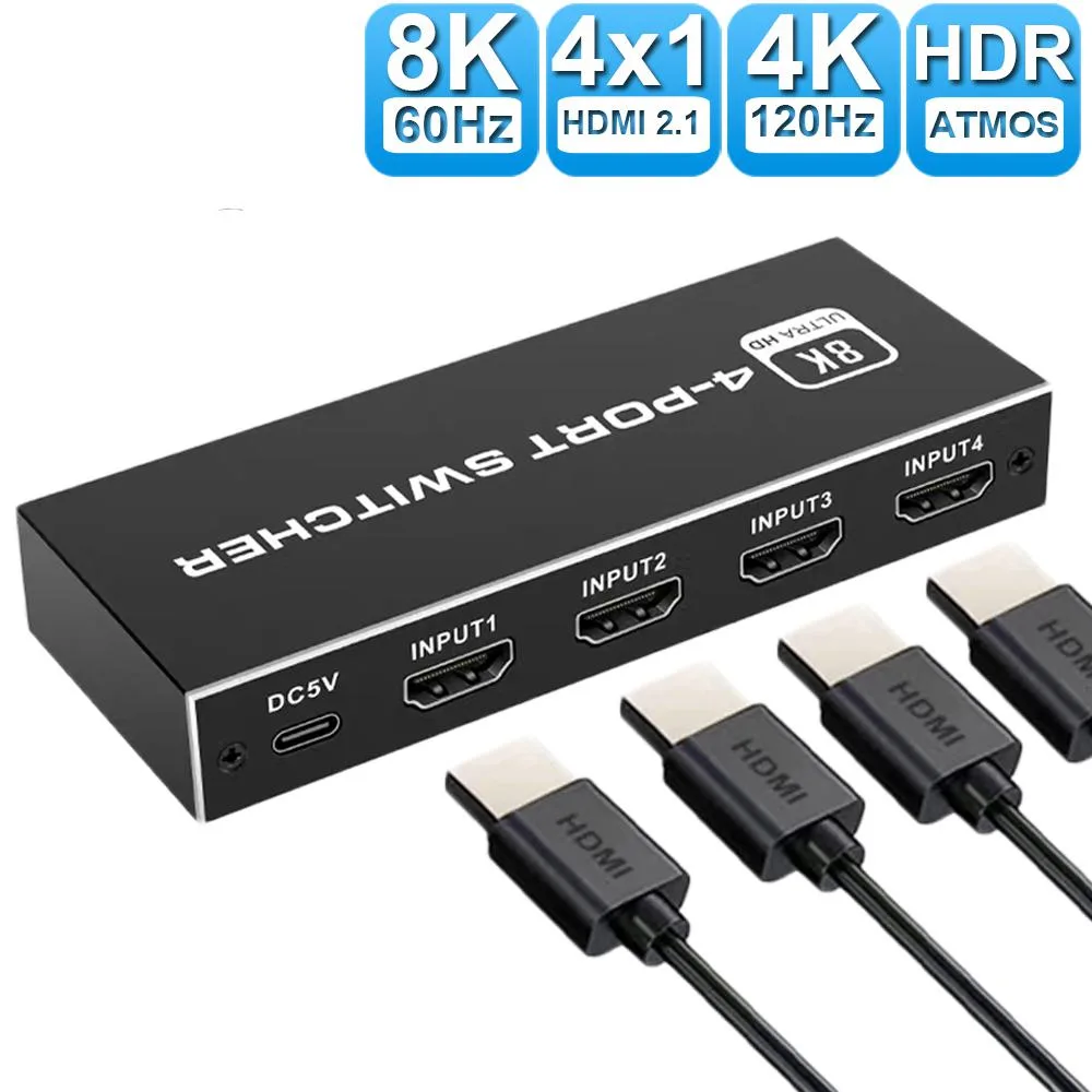 ESTONE ESTONE OZ8Q4 4-Port 8K@60Hz HDMI 2.1 Video Switch — product photo