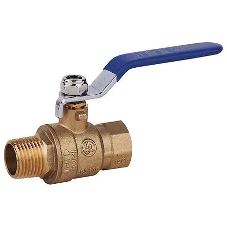 Brass ball valve with female and male threaded ends