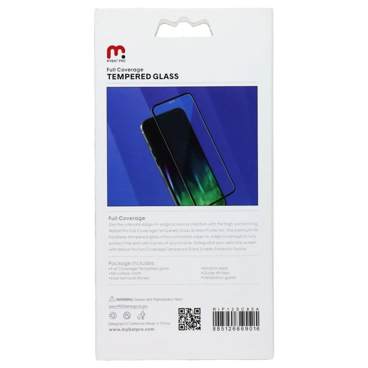 MYBAT PRO MYBAT PRO Full Coverage Tempered Glass iPhone 12 mini 5.4 Clear Black Trim — product photo