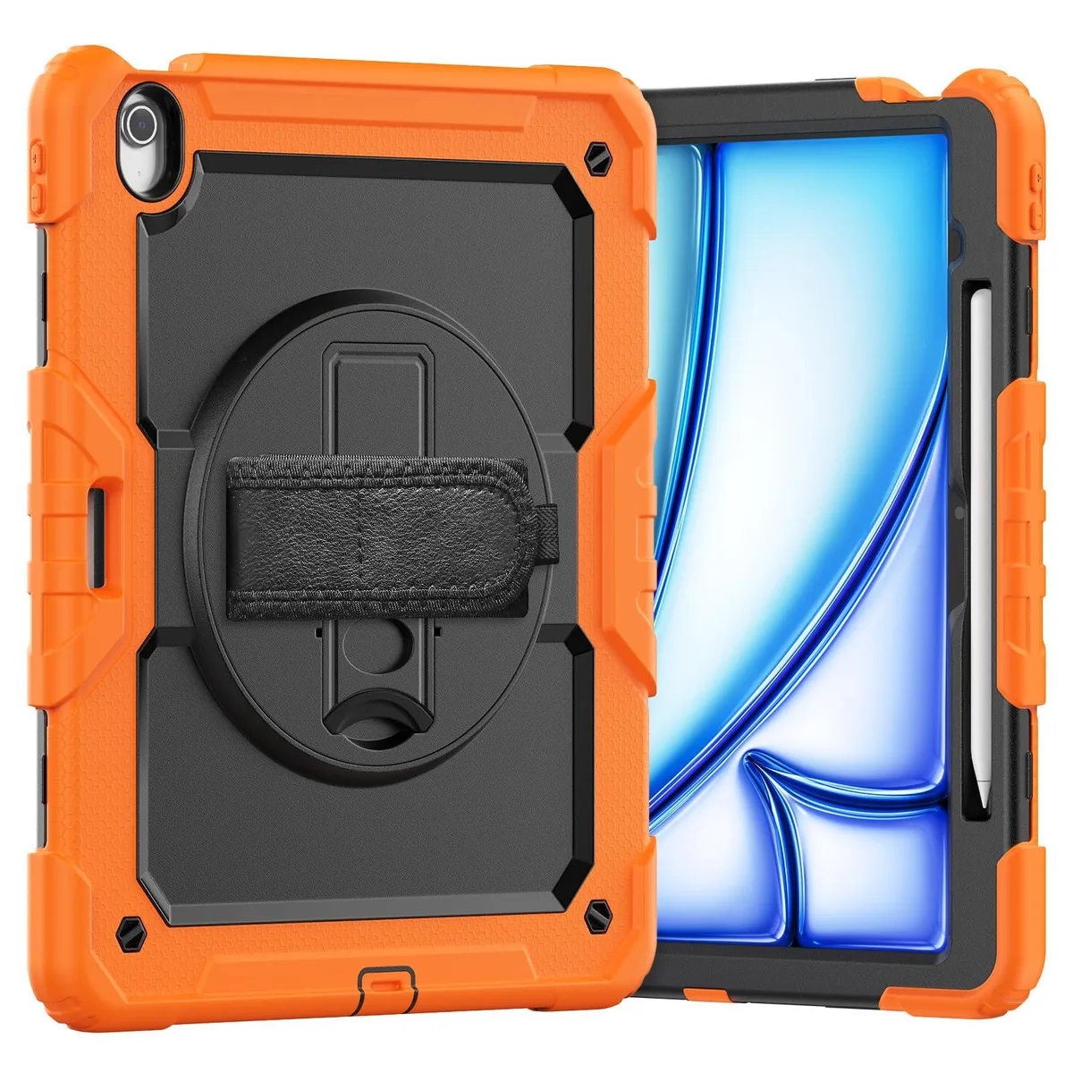 Timoom Timoom 13" Shockproof Case with 360° Stand, Hand & Shoulder Strap, Orange — product photo