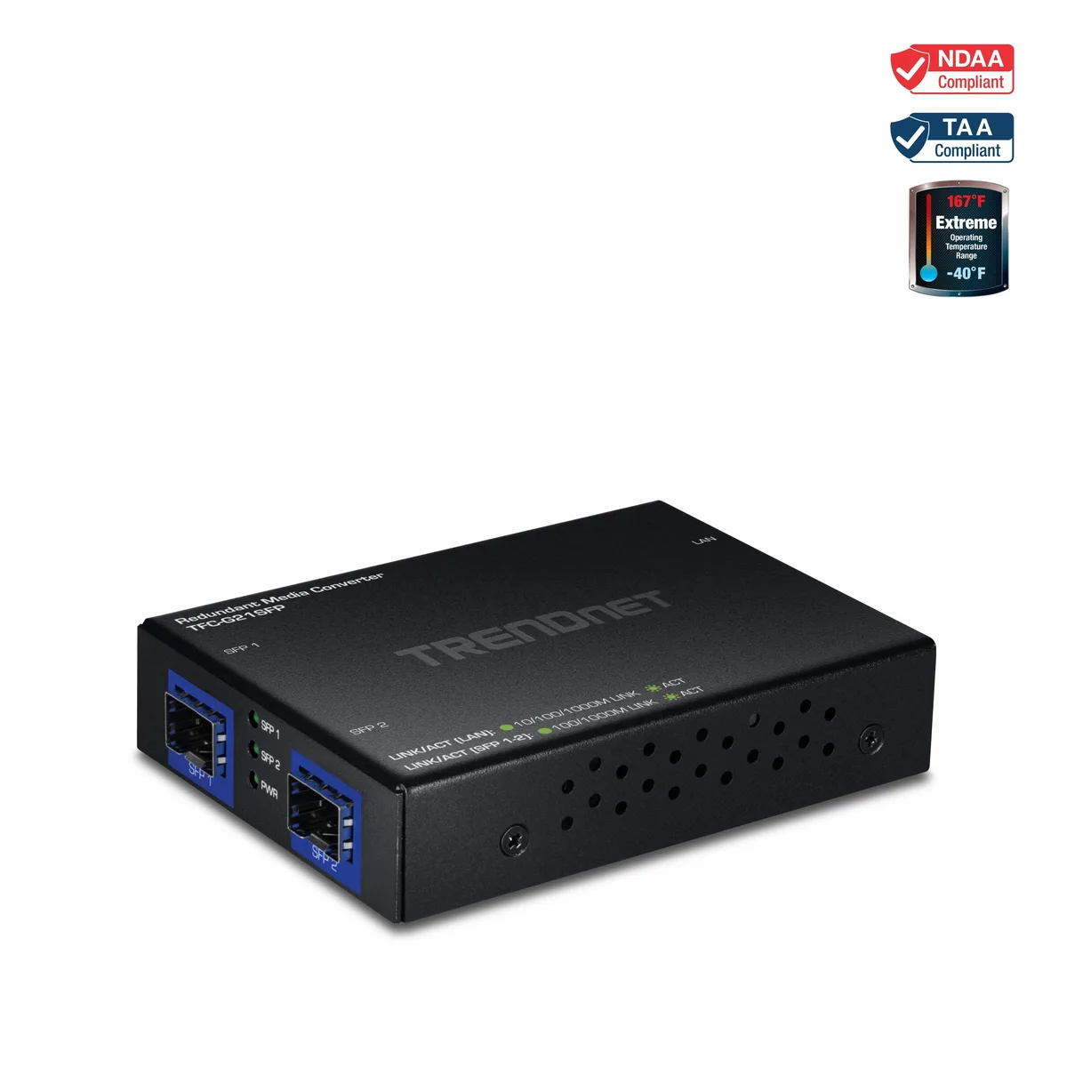 TRENDnet TRENDnet TFC-G21SFP 1000BASE-T to Dual SFP Media Converter — product photo