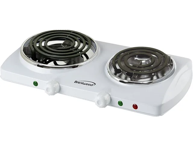 Brentwood Appliances Brentwood Appliances TS-368 1500W Double Electric Cooktop White — product photo