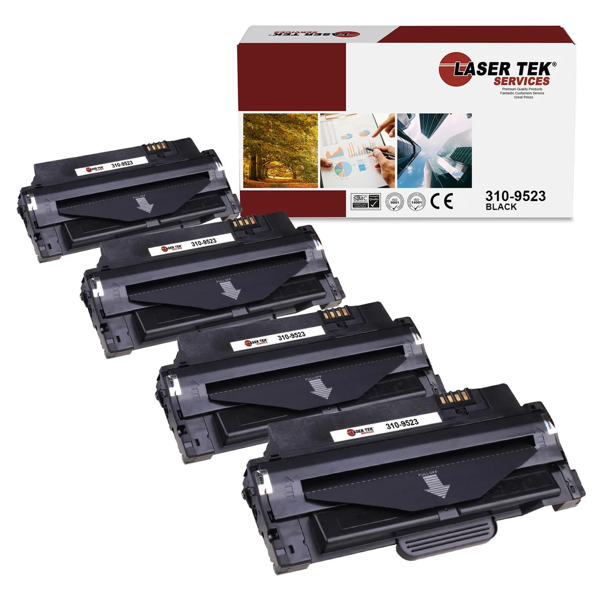 Laser Tek Services Laser Tek Services 310-9523 Black Toner Cartridge 4PK — product photo