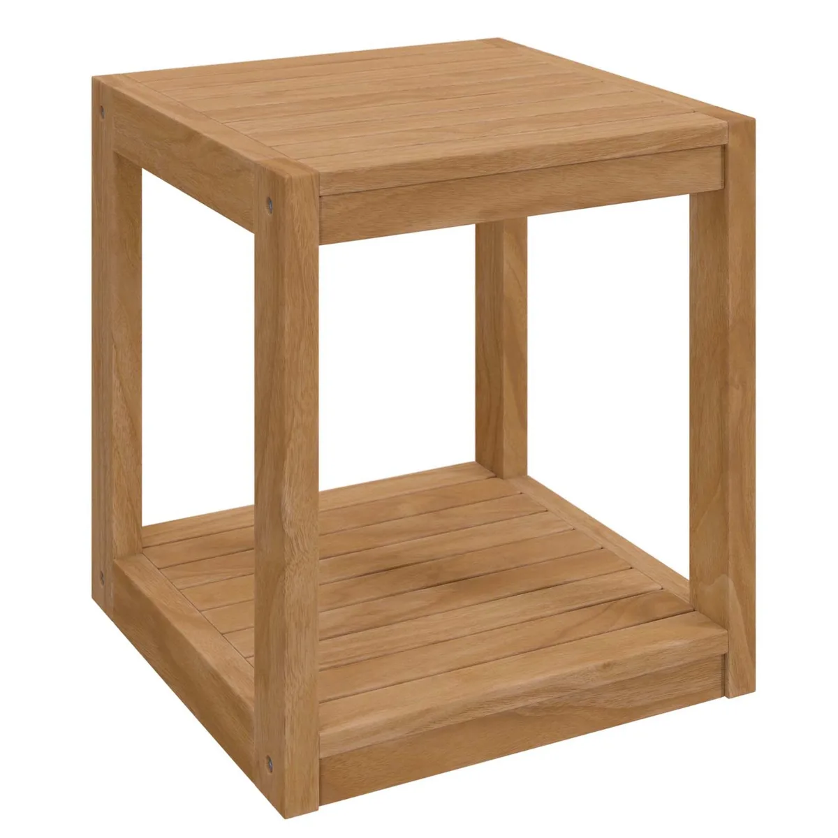 Modway Furniture Modway Furniture Carlsbad Teak Wood Outdoor Patio Side Table Decorative Shelving — product photo