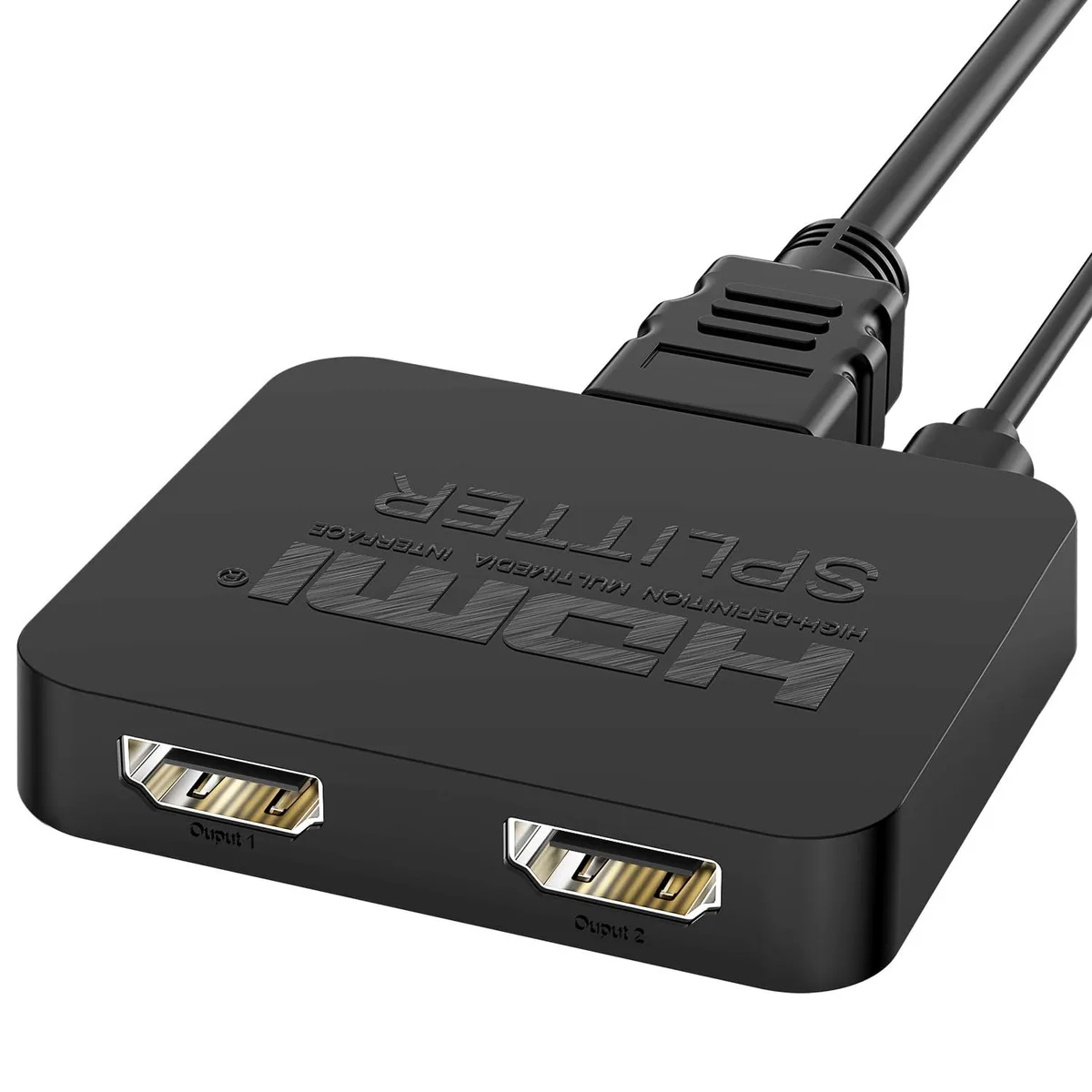 Vszerda Vszerda HDMI Splitter 1 in 2 Out 4K 30 Hz with HDMI &amp; USB-Micro Cables — product photo