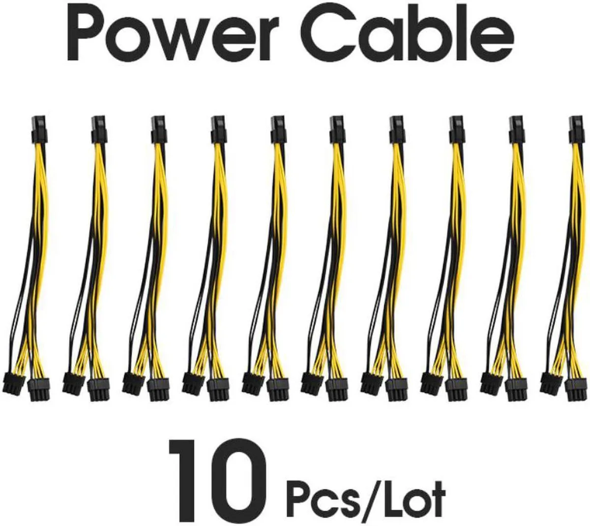 Vszerda Vszerda 10 pcs 8-pin to dual 8-pin (6+2) PCIe GPU power cable 260mm — product photo