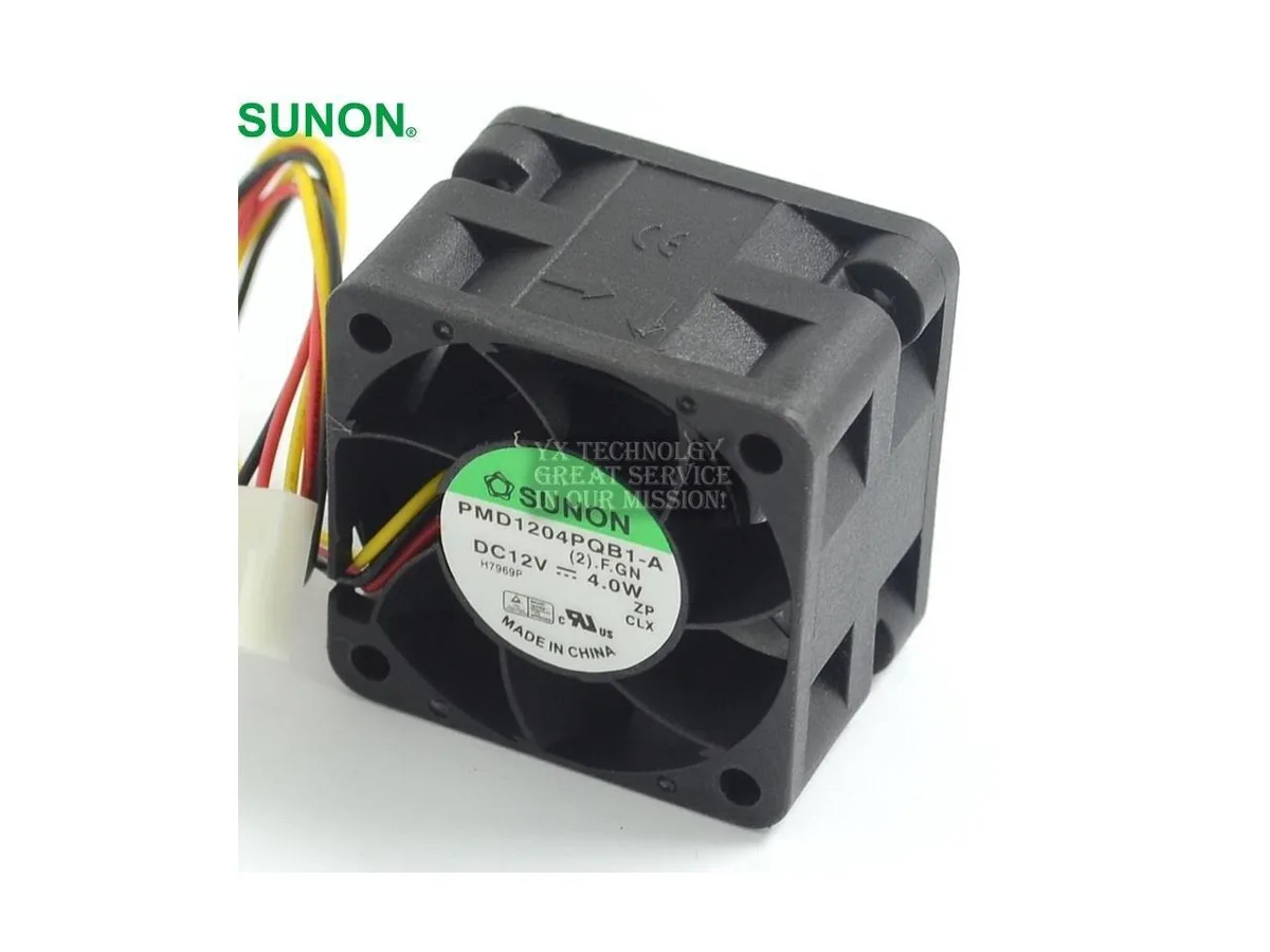 Fans Fans 4028 PMD1204PQB1-A 12V 4W double ball bearing case fan 40x40x28mm — product photo