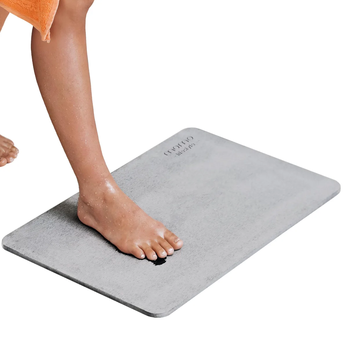 MOMO LIFESTYLE LLC MOMO LIFESTYLE LLC Drytomita Diatomaceous Earth Bath Mat Linen Grey 23.6 x 15.4 x .4 Inches — product photo