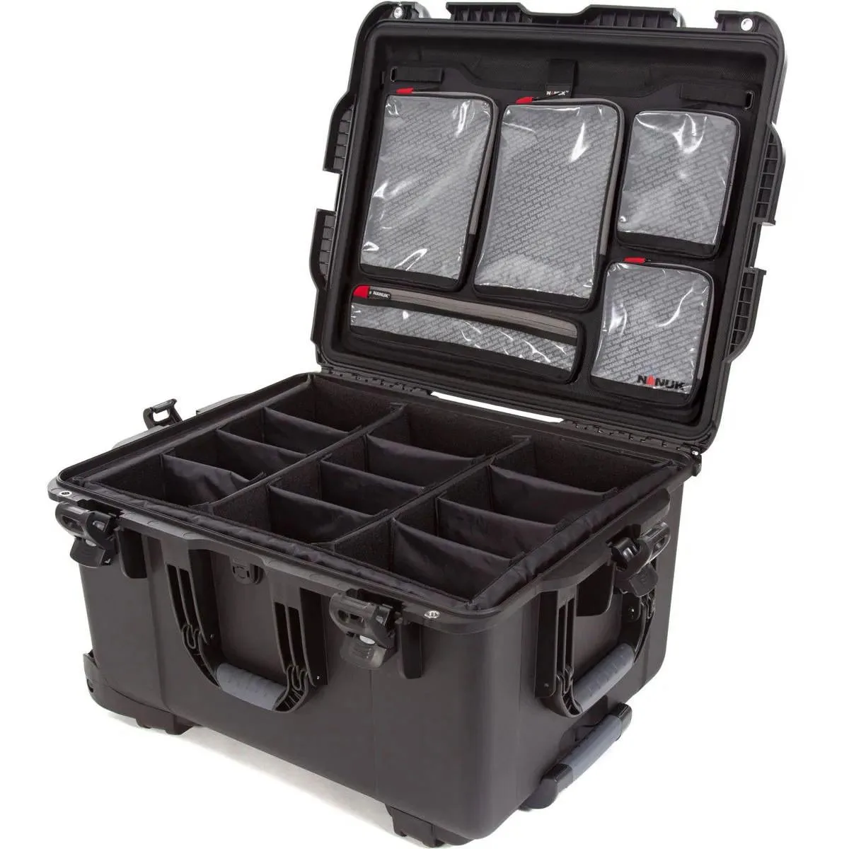 NANUK NANUK 960 wheeled waterproof hard case with padded dividers and organizer, black — product photo