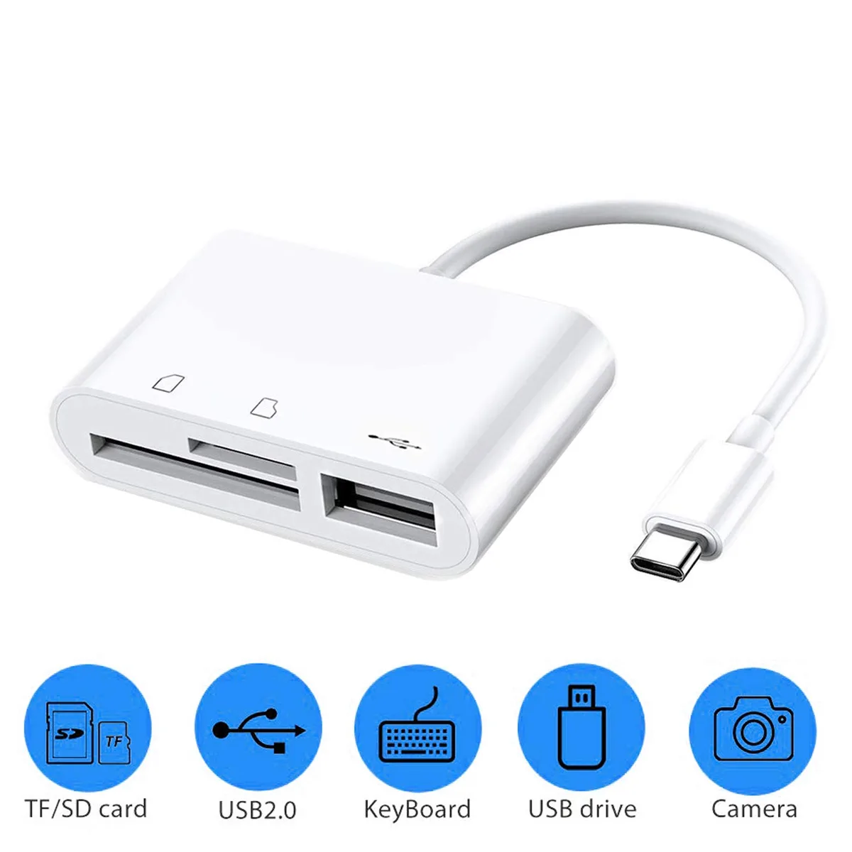 Jansicotek Jansicotek USB-C 3-in-1 Card Reader White — product photo