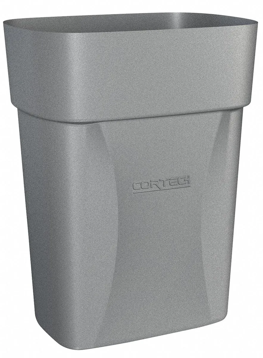 Cortech Cortech 714G Rectangular Open Top Trash Can 15 Gray Satin — product photo