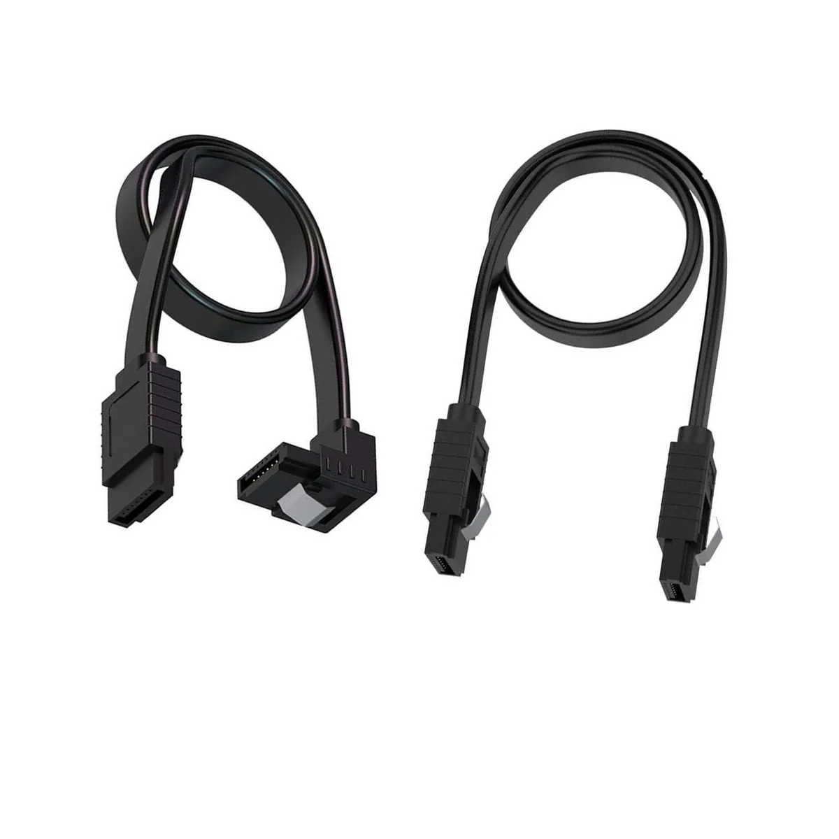 qintxgrtysen 2 Pack SATA Cable III 6Gbps Right Angle Straight Locking Latch 50CM 19.6inch — product photo