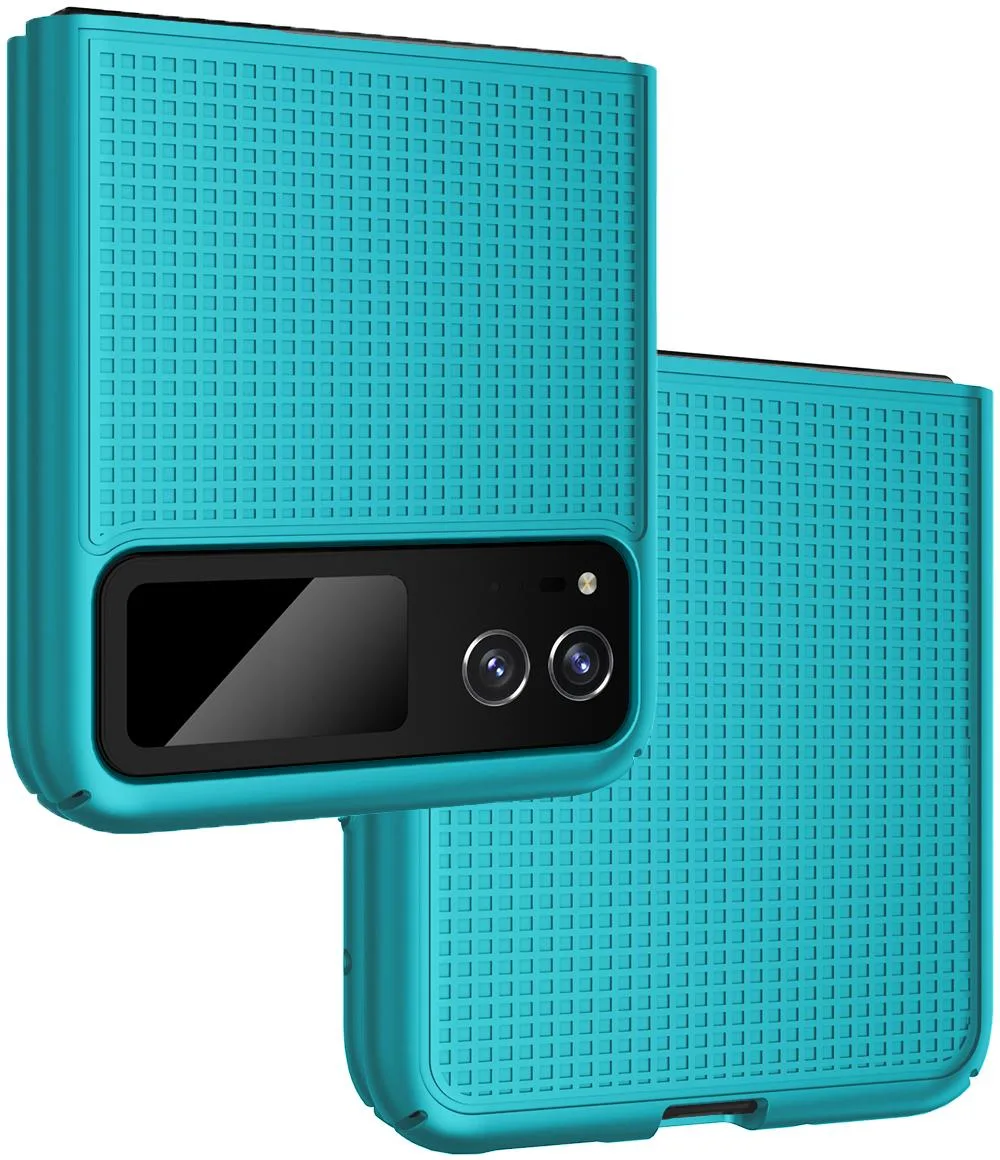 Nakedcellphone Nakedcellphone Textured Grid Hard Case Teal for Motorola RAZR 40 2023 — product photo