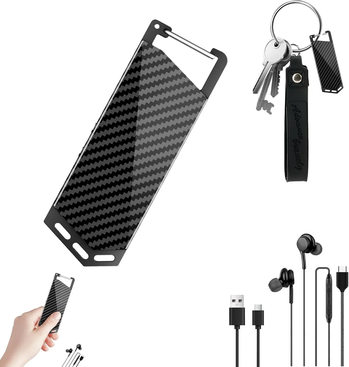 FOZIMOA YXP-YSKA 64 GB voice recorder Type-C keychain — product photo