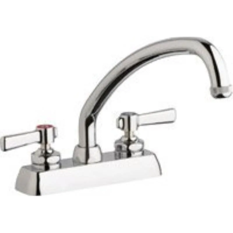 CHICAGO FAUCET COMPANY CHICAGO FAUCET COMPANY W4D-L9E1-369AB Low Arc Kitchen Faucet Manual 4" Mount 2 Hole — product photo